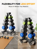 YOLEO Heavy-Duty A-Frame Dumbbell Rack with Wheels, 5-Tier Weight Rack, 440LBS Capacity, Space-Saving Home Gym Storage Organizer, Anti-Slip (Rack Only)