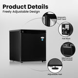 ROOMWELL E-Star 1.7 Cu Ft Mini Fridge for Office, Compact Black Small Refrigerator Without Freezer Automatic Defrost With Integrated Door Handle, 37 dB Countertop Fridge Quite, Ideal for Bedroom, Dorm