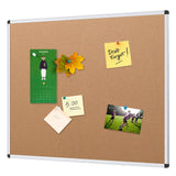 VIZ-PRO Cork Notice Board, 48 X 32 Inches, Cork Bulletin Board with Silver Aluminium Frame