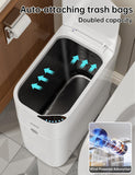 Touchless Automatic Bathroom Trash Can with Lid - 3 Gallon Slim Motion Sensor Garbage Can for Bedroom, Kitchen