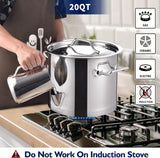 ARC 20QT Stainless Steel Steamer Pot Set, 55,000BTU Stainless Steel Portable Propane Burner for Seafood Crab,Vegetable,Vaporeras para Tamale Steaming, w/Easy-fill Water Spout, Divider and Steamer Rack,Outdoor Cooking