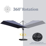 PURPLE LEAF Patio Cantilever Umbrella 10' x 13' Large Space for Pool Navy