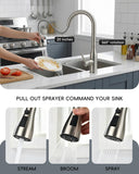 APPASO Touchless Kitchen Faucet with Pull-Down Sprayer, Kitchen Sink Faucet Touchless Brushed Nickel, Single Handle Hands-Free Motion Sensor Faucets Suitable for 1 or 4-Hole Sink, Stainless Steel