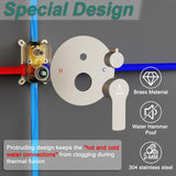 JQBQS Shower Faucet Set 12IN Brass Rough-In Valve Body Trim Kit Rainfall Included Handle Accessories Complete 2 Functions with Rain Head and Handheld Bathroom Systems (12'', Brushed Nickel)