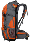 Esup 50L Camping Hiking Backpack Men with rain cover 45l+5l Lightweight Backpacking Backpack Travel Backpack (Orange)