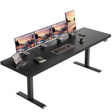 OffiGo 79 Inch Executive Electric Standing Desk Height Adjustable, Black