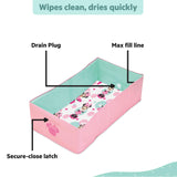 Disney Baby Minnie Mouse Tuckaway Toddler Folding Tub, Converts Shower to Bathtub, Folds to Store, Easy to Clean, Portable Baby Bathtub for Travel, 12M-5Y