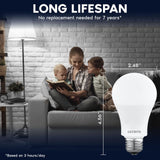 LUXRITE A19 LED Light Bulb 100 Watt Equivalent, 4000K Cool White, 1500LM, Non-Dimmable, Standard LED Light Bulbs, 12.5W, E26 Base, Enclosed Fixture Rated, Damp Rated, ETL Listed (96 Pack)