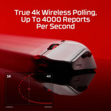 HyperX Pulsefire Haste 2 Pro 4K Wireless Gaming Mouse for PC, 4k Polling, Rechargeable 90 Hour Battery, Lightweight 61g, 26K Sensor, 2.4GHz, Bluetooth, Slate Grey