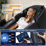 Notired Massage Chair Full Body, 2026 Zero Gravity SL-Track Shiatsu Massage Chair Recliner with 12 Auto Modes, Thai Yoga Stretch, Foot Rollers, Heated Waist & Calf, AI Control & Body Scan, L183 Black