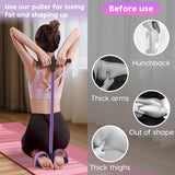 Hacole Resistance Bands with Handle, 6-Tube Elastic Foot Pedal Resistance Band, Natural Rubber Ankle Puller Sit-up Exercise, Multifunction Fitness Band for Abdomen