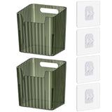 Lae Nuvole 2 Pack Adhesive Wall Storage Bins, Cabinet Door Organizer, Green