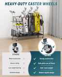 Staransun Golf Bag Organizer for Garage - 3 Golf Bag Storage Rack with Lockable Wheels Staransun