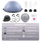 ZELUS Balance Ball Trainer with Resistance Bands and Foot Pump, Inflatable Yoga Ball for Home Gym Workouts, 23 Inch Exercise Half Ball for Balance Training Core Strength Fitness More, 330lb Cap (Dutch