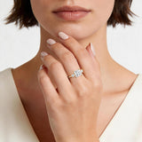 Princess Cut Three-Stone Moissanite Engagement Ring 3CT Yellow Size 7.5