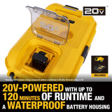 DEWALT Evaporative Air Cooler Portable Air Conditioner & 8 Gal Ice Chest with Digital Display & Turbo Cool to 53.6°F 3-Speed Settings Battery Powered Swamp Cooler, DXACN01B (Tool Only)