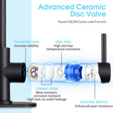 CREA Black Bathroom Faucet Brushed Nickel, Prep Wet Bar Sink Faucet Stainless Steel Single Hole Small Kitchen Faucet with 4 Inch Deck Plate, Mini Faucet Outdoor Tap for Farmhouse Vanity Sink Lavatory