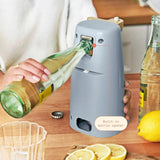 Electric Can Opener with Auto-Stop Safety, 70W Motor, Built-in Knife Sharpener, Bottle Opener, Cord Storage Compartment