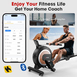WENOKER Rowing Machine, Magnetic Rowing Machine for Home, Upgraded 32-Levels Quiet Resistance with Smart Electronic Knob, 350 LBS Weight Capacity, Compact Rower Machine Easy Assembly, App Supported