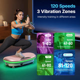 MERACH Vibration Plate Exercise Machine, 4D Whole Body Workout Vibrating Platform for Lymphatic Drainage Weight Loss Muscle Activation, Home Fitness Equipment with Bluetooth Light Pull Cord