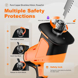 950W Brushless Motor Electric Meat and Bone Saw, with（2 × 3600mAh Battery 6 Upgraded Blades）Handheld Butchering Tool - Home Butcher Saw Kit with 1 toolbox