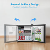 Midea WHS-65LB1 Mini Fridge, 1.6 Cu.ft Energy Star Certified Mini Refrigerator, Adjustable Thermostat, Reversible Door, Low Noise for Dorm, Office, Bedroom, Black
