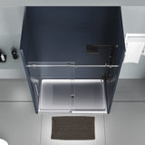 DELAVIN Frameless Shower Door, 56-60"W x 75"H Adjustable Glass Shower Door