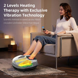 ALLYOUGER Shiatsu Foot Massager with Heat,Vibration,Air Compression and Deep Kneading for Plantar Fasciitis, Neuropathy,Improve Foot Wellness,Gifts for Women & Men（Silver）