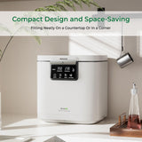 Electric Composter for Kitchen, Smart Compost Bin with Viewing Window Indoor Outdoor/Odorless/Low Noise/Auto-Cleaning, Compost Machine, Turn Food Waste into Fertilizer for Garden, Gift