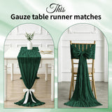 6 Pack Emerald Green Cheesecloth Table Runner 17x108 Inch 9FT Semi Sheer Boho Gauze Table Runners for Wedding Baby Shower Birthday Party Home Bridal Shower Event Decor