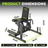 HANDBODE Leg Extension and Curl Machine, Adjustable Leg Exercise Machine, Seated Leg Press Extension and Lying Hamstring Curl Machine for Home Gym, Leg Workout Equipment Fit 1'' and 2'' Plate