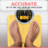 Adamson Hybrid 2-in-1 Analog & Digital Weighing Scale for Body Weight up to 400lbs - Thick Tempered Glass - Extra Large Display - Easy to Read Digital Bathroom Scale - New - Wood