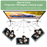 Projector Screen with Stand,DUYIKJ 120 inch Portable Outdoor Indoor Projector Screen Rear Front Projection Screen Lightweight Movie Screen16:9 4K HD with Four-Legged Frame Carry Bag for Home Theater