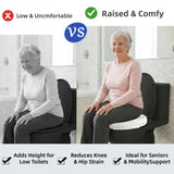 XYRONICA Toilet Seat Riser Cushion, 2 Inch Soft Padded Toilet Seat Cushion for Seniors, Plush Top with Easy-Clean Leather Cover, Adds Comfort and Height for Low Toilets, Mobility Support