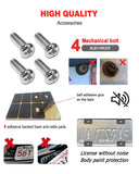 ZXFOOG Mountain License Plate Frames- Plastic Black Car Tag Holder Bracket with Screws Caps, 2 Packs 2 Hole, Silver on Black, Mountain Vinyl Sticker Included