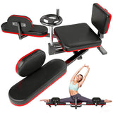 TDH Leg Stretcher, 220LBS Stretcher Machine,200° Adjustable Split Machine, Flexibility Stretching Equipment to Relieving Leg Muscl,Exercise for Everyone (Red-Black)