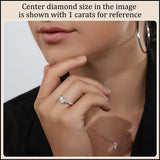 ALLORYA 1/4 Carat Round Lab Grown White Diamond Twisted Three Stone Engagement Ring for Women in 925 Sterling Silver Size 9