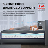 Sweetnight 16 Inch Queen Size Mattress, Cooling Queen Size Foam Mattress for Cool Night Sleep, 5-Zone Ergo Support for Pressure Relief, Medium, CertiPUR-US Certified