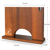 Magnetic Knife Block, Magnetic Knife Holder with Double Sided Magnetic Design, 12×10 Inches Knife Stand with Knife Sharpener, Acacia Wood Knife Storage for Kitchen Counter