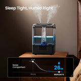 MERONTE Smart Humidifiers for Bedroom Home, 6L Cool Mist Top Fill Humidifier Large Room with Essential Oil Diffuser, Touch/APP/Voice Control, NightLight Humidifiers for Nursery & Plants (Black, 1Pack)