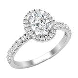 Dazzlingrock Collection IGI Certified 1.14 ctw Oval & Round Lab Grown White Diamond Solitaire Engagement Ring for Women in 925 Sterling Silver Size 5