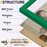 decorUhome Green Triple 8x10 Picture Frame Vertical, MDGN08