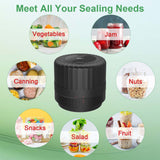 SelePow VP06+ Mason Jar Vacuum Sealer, Electric Vacuum Sealer for Jars with Wide and Regular Mouth Mason Lids, Cordless Handheld Jar Vaccum Sealer for Food Storage, Ideal Present for Mom, Wife, Black
