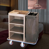 This Commercial Traditional Janitorial 3-Shelf Cleaning Cart Janitorial Carts on Wheels Housekeeping Carts for Hotels Stores Brown