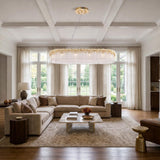 kvtinmty L40 Crystal Rectangle Chandeliers for Dining Room, 12-Light Gold Rectangular Chandeliers Over Table, Modern Linear Chandeliers for Kitchen Island, Living Room