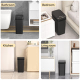 3 Pack Bathroom Trash Can 2.6 Gallon Small Touchless Automatic Motion Sensor Trash Cans