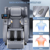 AOVOJRM Massage Chair Full Body- Zero GravityMassage Recliner with Air Pressure, 10 Fixed Massage Rollers, Heating, Foot Roller, Bluetooth Speaker for Home Office, for mom/dad (White)