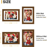 decorUhome 4x6 Picture Frame Set of 10, Display Photos 3.5x5 with Mat or 4x6 Unmatted for Picture Frames Collage Wall Decor, Brown
