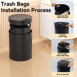 LJIACLEA Bathroom Trash Can with Lid 2.6 Gallon Stainless Steel TrashCans Automatic Bathroom Garbage Can for Bedroom, Kitchen, Office