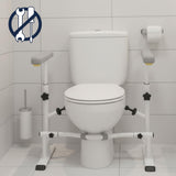 KMINA Toilet Safety Rails for Seniors, Heavy Duty Frame with Handles, Adjustable Height and Width, Handicap Grab Bars